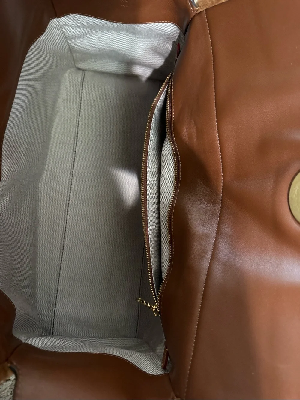 Coach Brown Suede Shoulder Bag with Front Pockets